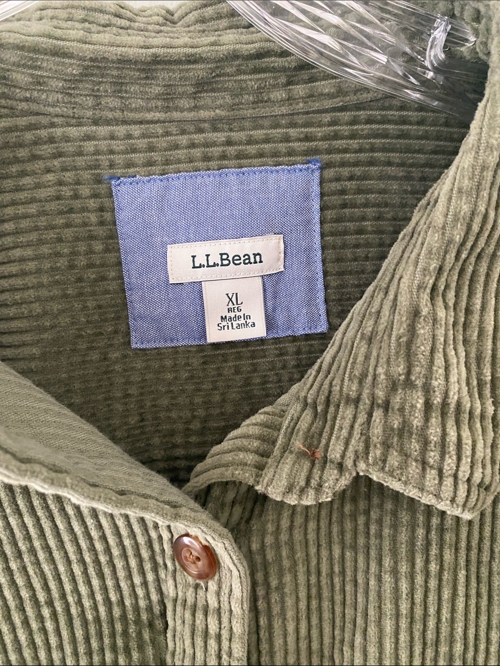L.L Bean Comfort Corduroy Relaxed Tunic Shirt Buttoned front with pockets XL - Picture 2 of 5
